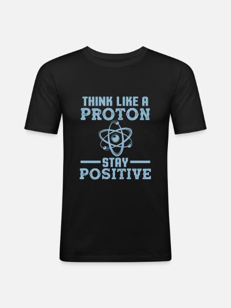 proton atom science - Men's Slim Fit T-Shirt - black