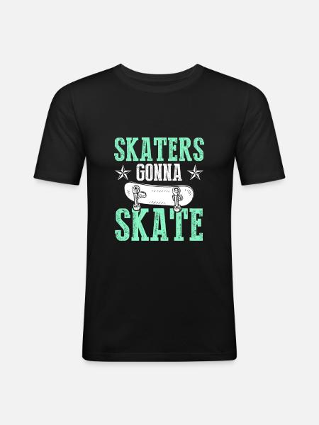 skater skateboard - Männer Slim Fit T-Shirt - Schwarz
