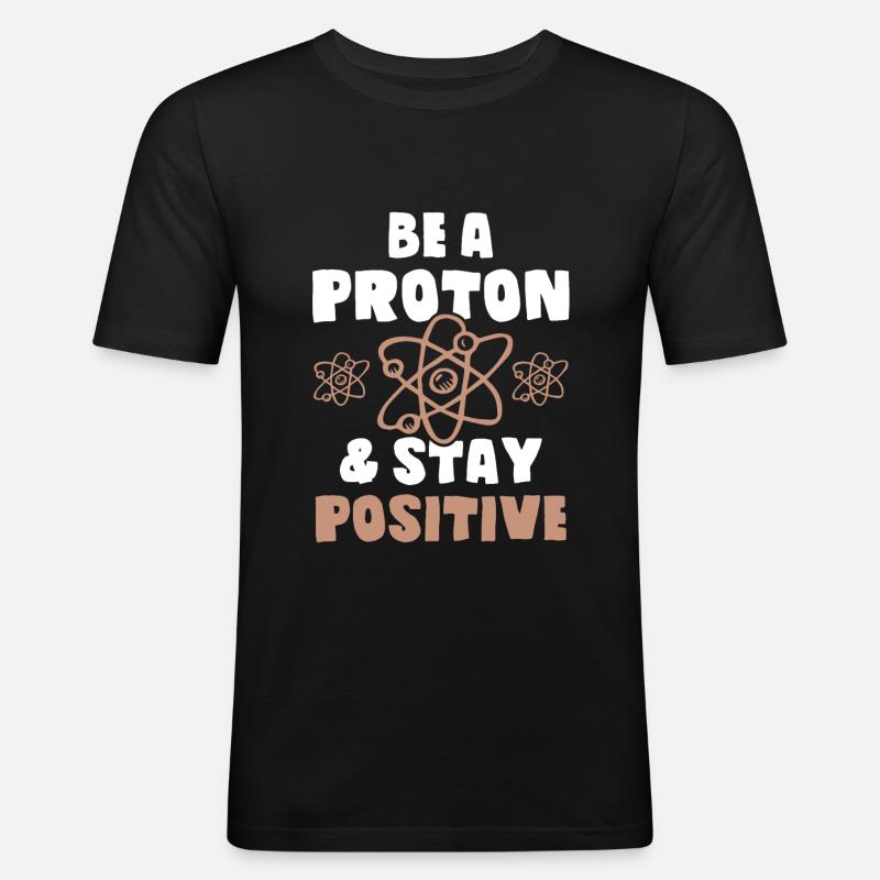 atom Wissenschaft - Männer Slim Fit T-Shirt - Schwarz
