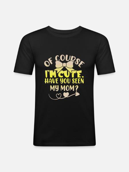maman bébé - T-shirt près du corps Homme - noir