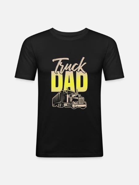 Truck dad papa - Männer Slim Fit T-Shirt - Schwarz