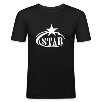 Shooting Star Stars Starry Sky - Men's Slim Fit T-Shirt - black - Front - Nik (191cm)