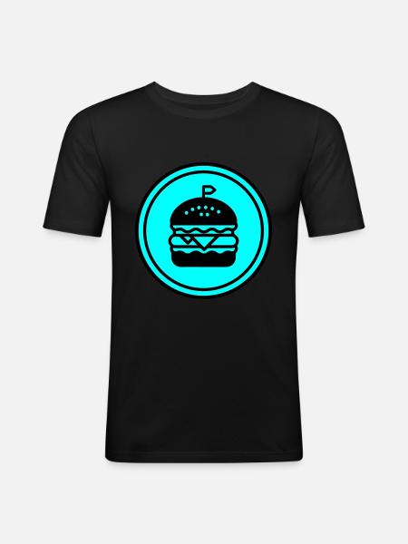 Burger Icon Circle - Men's Slim Fit T-Shirt - black