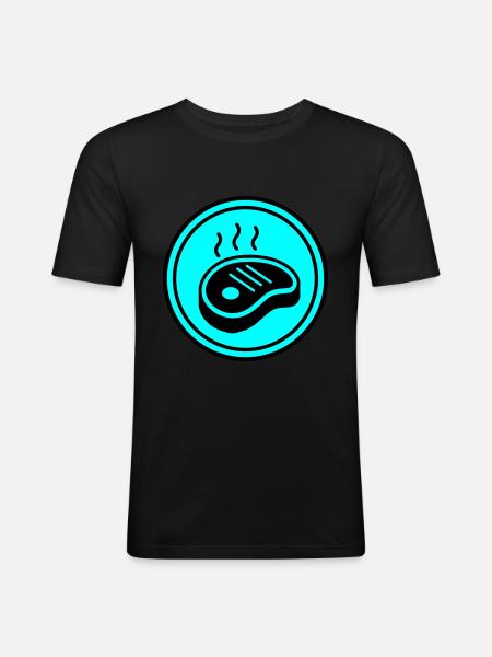 Steak icon circle - Men's Slim Fit T-Shirt - black