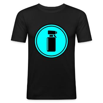 Cercle de coiffeur barbier - T-shirt près du corps Homme - noir - Devant - Nik (191cm)