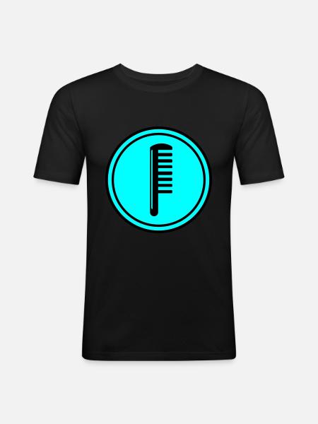 Peigne Cercle de coiffeurs - T-shirt près du corps Homme - noir