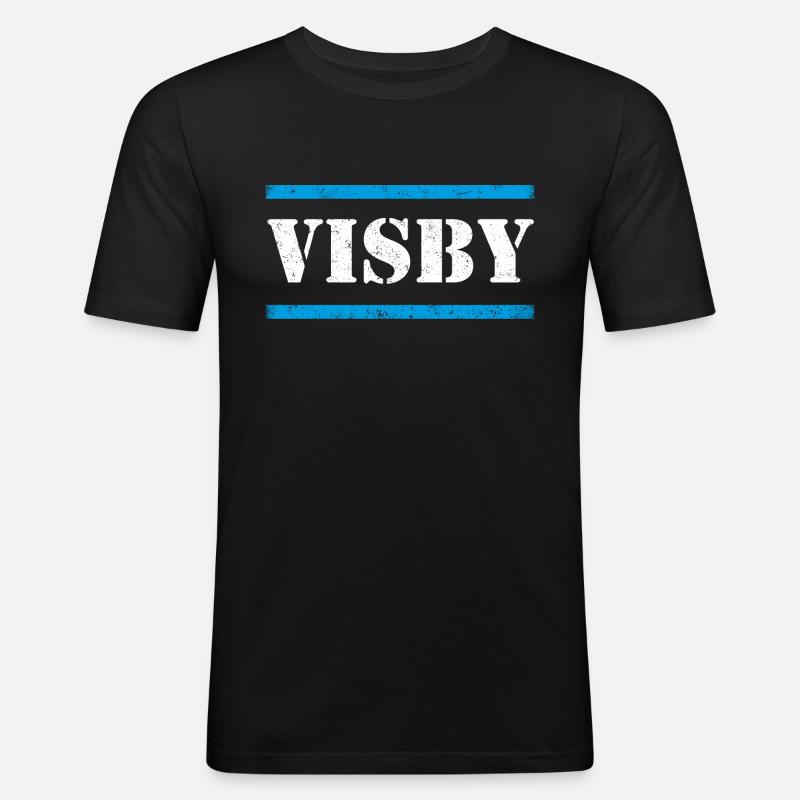 Visby - Männer Slim Fit T-Shirt - Schwarz
