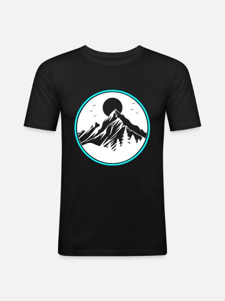 Mountains Nature Mountains Silhouette - Men's Slim Fit T-Shirt - black