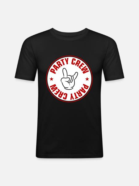 Party Team - Men's Slim Fit T-Shirt - black