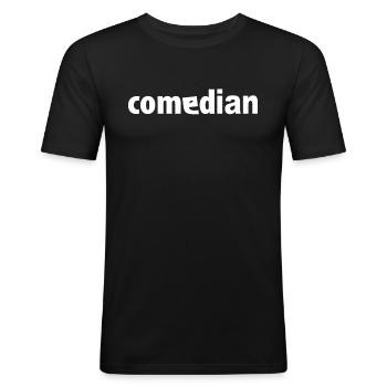 Comedian - Männer Slim Fit T-Shirt - Schwarz - Vorne - Nik (191cm)