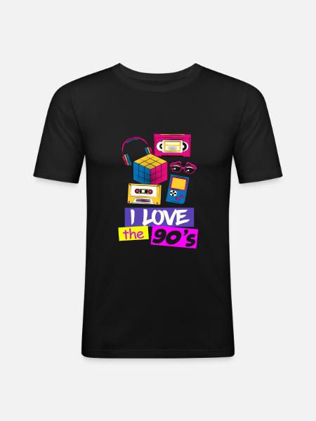80s 90s 80s 90s - Men's Slim Fit T-Shirt - black
