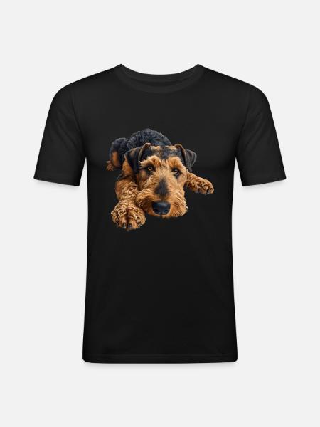Airedale Terrier - Men's Slim Fit T-Shirt - black
