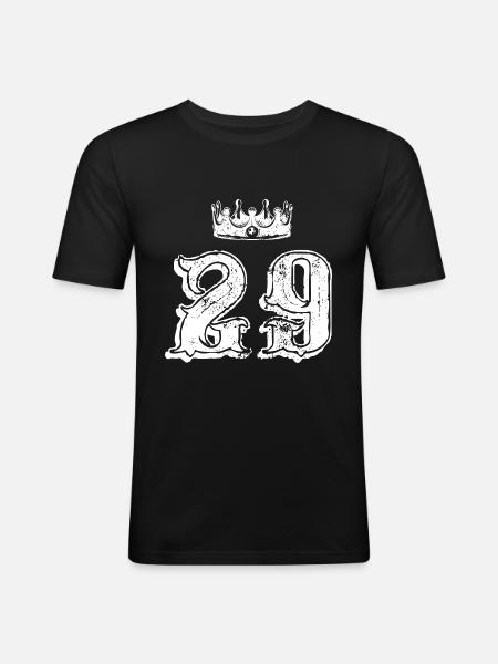 29 Number crown - Men's Slim Fit T-Shirt - black
