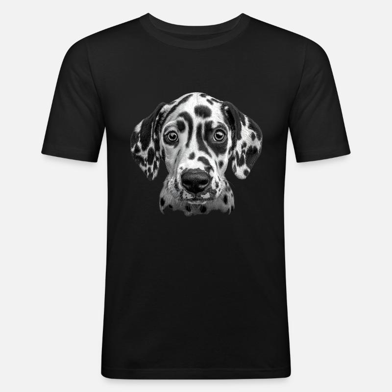 Dalmatiner - Männer Slim Fit T-Shirt - Schwarz