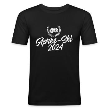 Après Ski 2024 Saying Ski Goggles - Men's Slim Fit T-Shirt - black - Front - Nik (191cm)