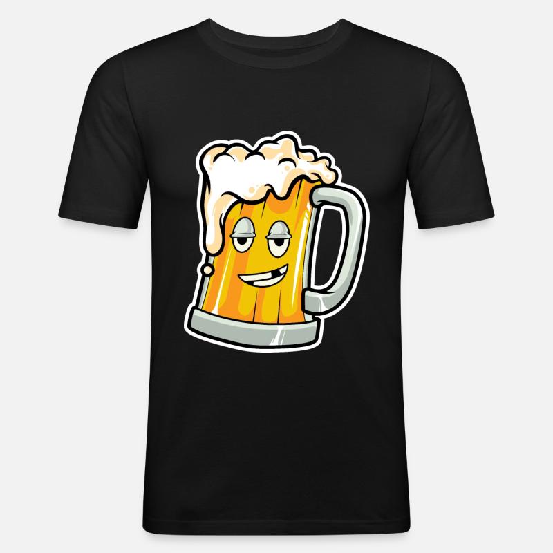 Bier - Männer Slim Fit T-Shirt - Schwarz