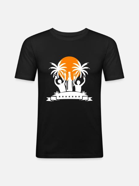 Island Party Celebrate Beer - Men's Slim Fit T-Shirt - black