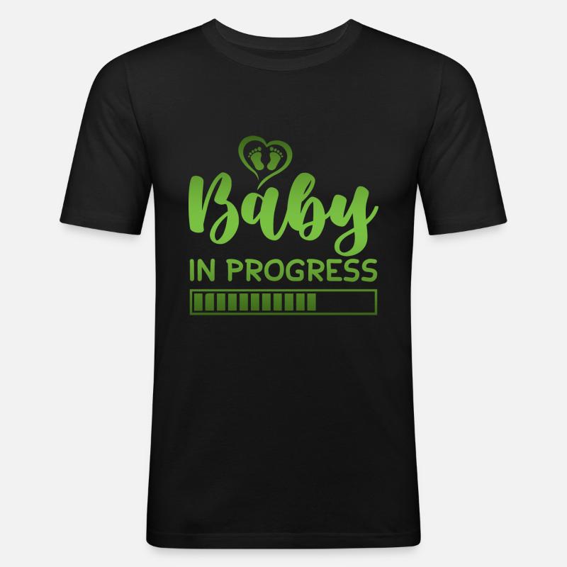 baby progress loading - Männer Slim Fit T-Shirt - Schwarz