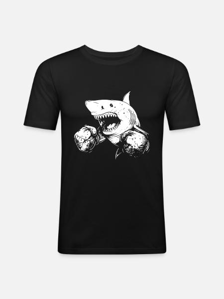 Shark Boxing Fighter MMA - Men's Slim Fit T-Shirt - black