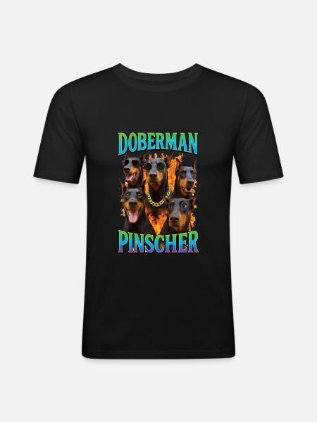Dobermann - Männer Slim Fit T-Shirt - Schwarz