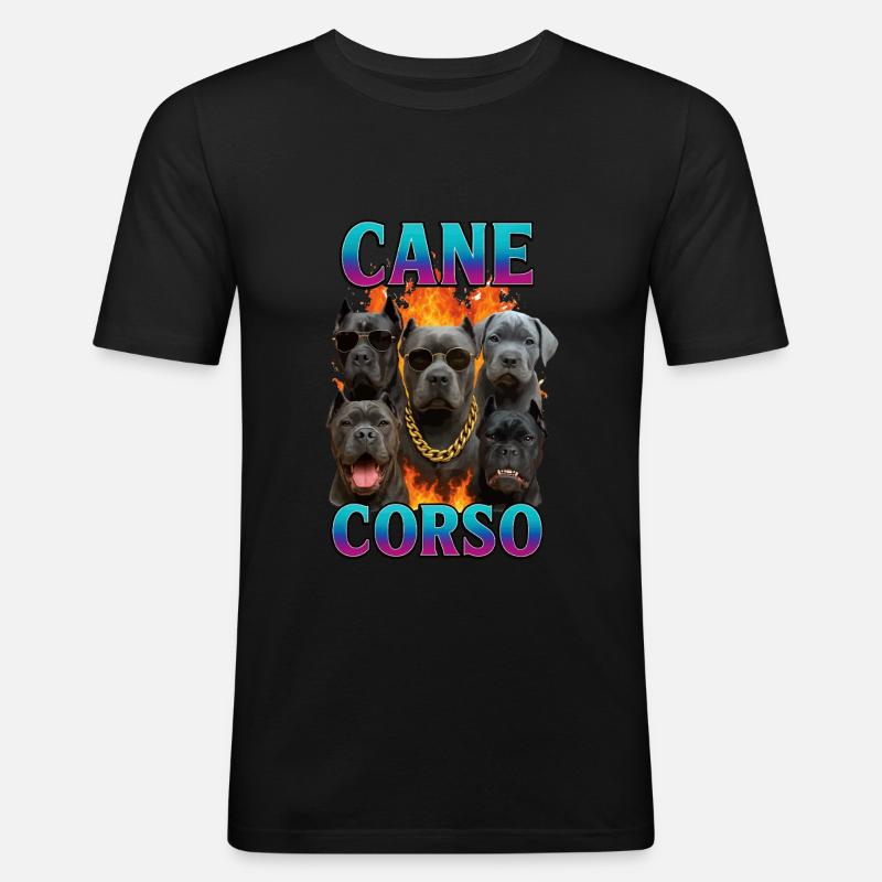 Cane Corso - Männer Slim Fit T-Shirt - Schwarz