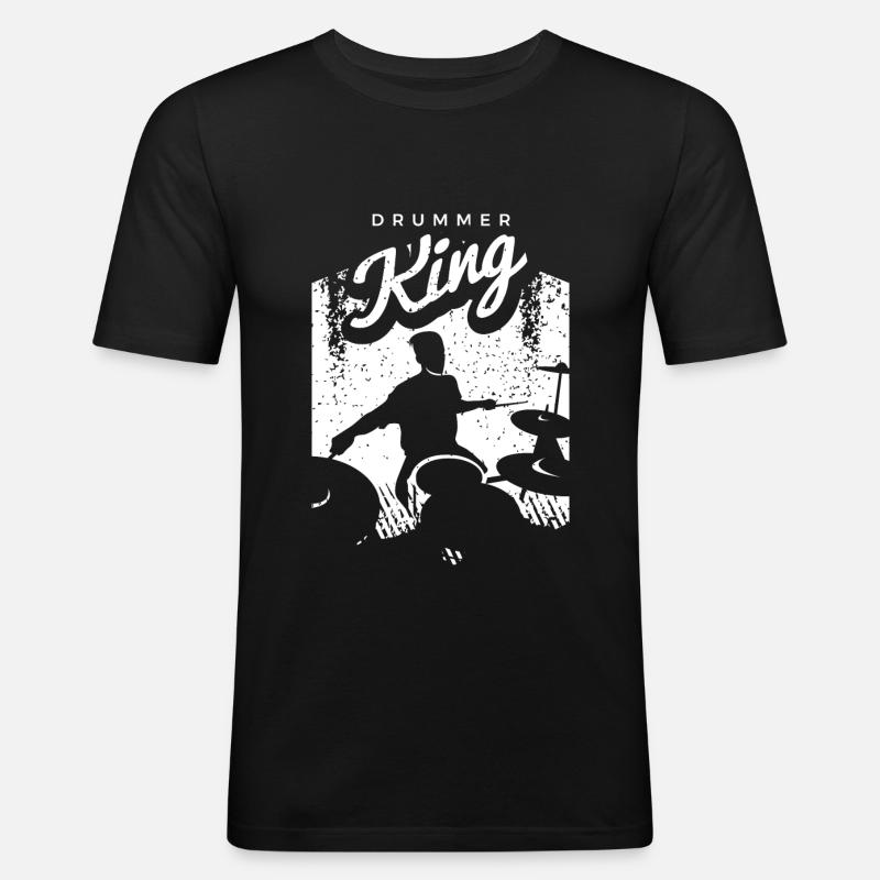 Drums Gift Drummer Percussion - Men's Slim Fit T-Shirt - black