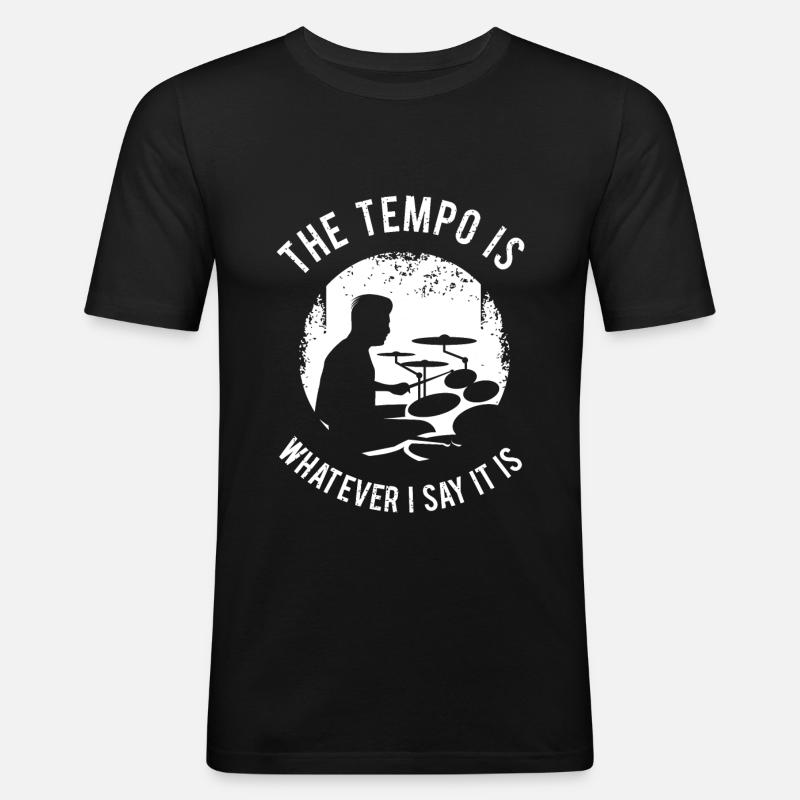 Drums Gift Drummer Percussion - Men's Slim Fit T-Shirt - black