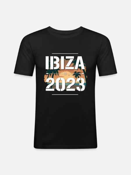 Ibiza 2023 - Männer Slim Fit T-Shirt - Schwarz