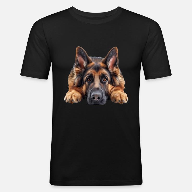 German Sheperd - Männer Slim Fit T-Shirt - Schwarz