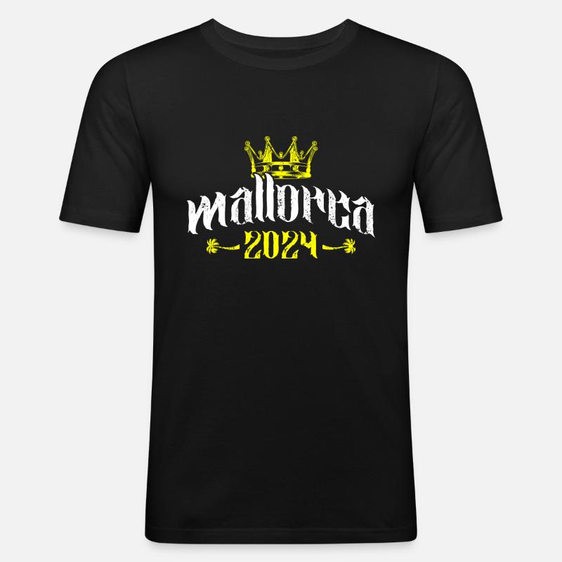 mallorca 2024 - Männer Slim Fit T-Shirt - Schwarz