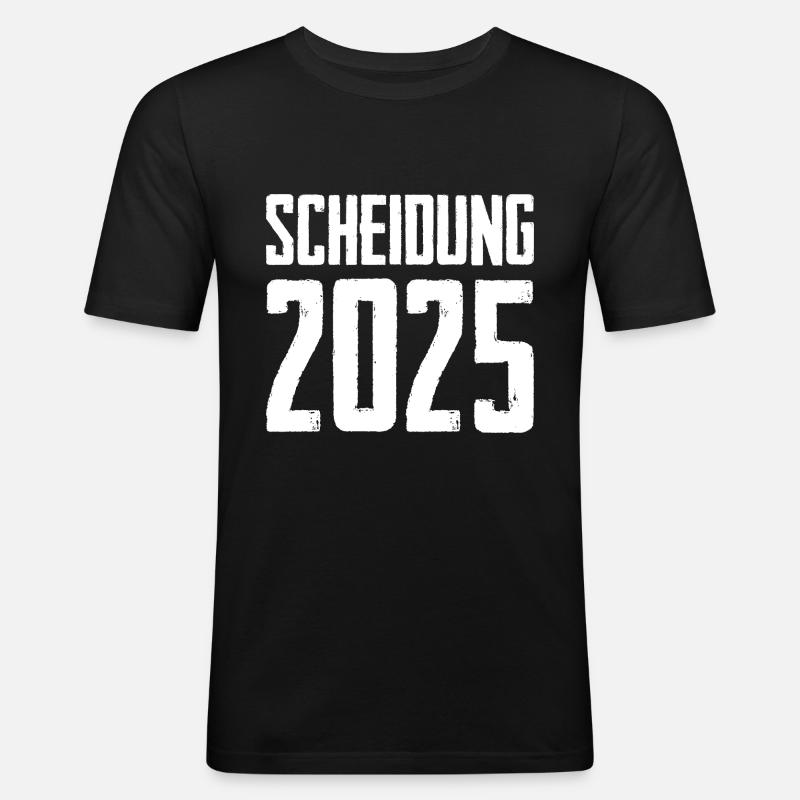 Scheidung 2025 - Männer Slim Fit T-Shirt - Schwarz