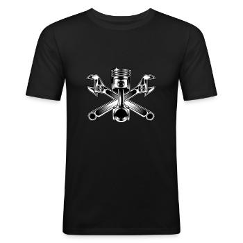 Piston Motor Screwdriver - Men's Slim Fit T-Shirt - black - Front - Nik (191cm)