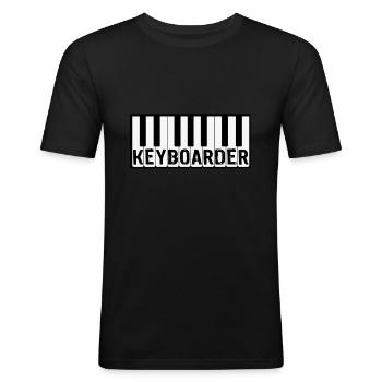 Keyboarder Geschenk Keyboardspieler Keyboard - Männer Slim Fit T-Shirt - Schwarz - Vorne - Nik (191cm)
