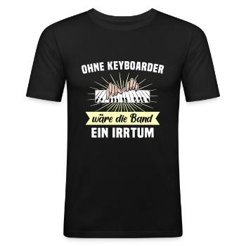 Keyboard Musiker Keyboarder Geschenk Band - Männer Slim Fit T-Shirt - Schwarz - Vorne - Nik (191cm)