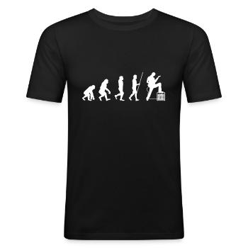 Guitariste guitare évolution guitare électrique - T-shirt près du corps Homme - noir - Devant - Nik (191cm)
