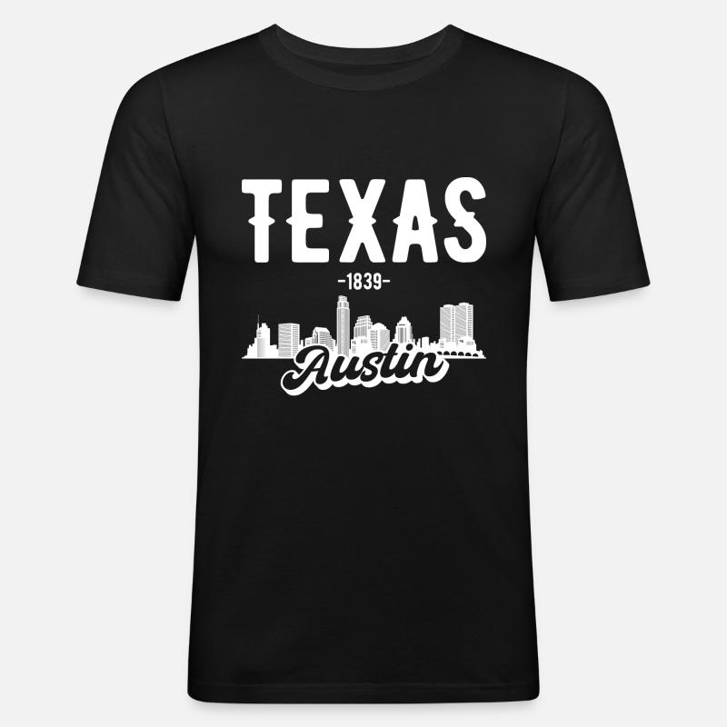 Austin Texas Skyline Gift - Men's Slim Fit T-Shirt - black