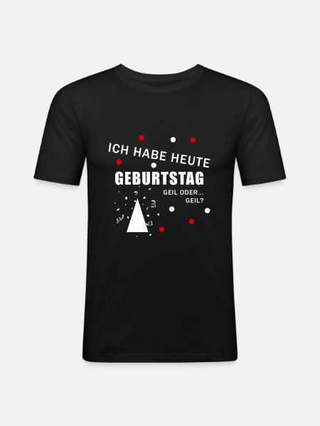 Today birthday - Men's Slim Fit T-Shirt - black