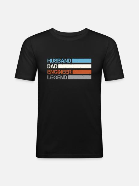 Husband - Dad - Engineer - Legend - Men's Slim Fit T-Shirt - black