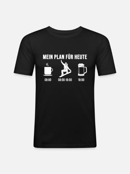 Snowboarder Snowboardurlaub Snowboarden - Männer Slim Fit T-Shirt - Schwarz