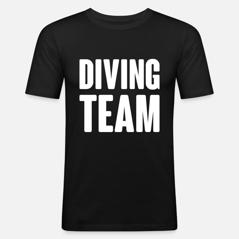 Diving Team - Männer Slim Fit T-Shirt - Schwarz