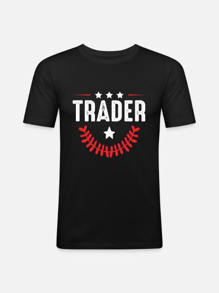Trader Beruf - Männer Slim Fit T-Shirt - Schwarz