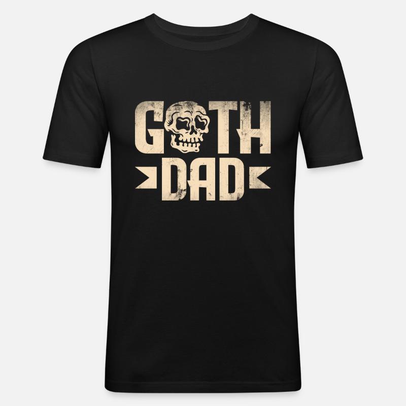 Goth Dad Dark Gothic Skull - Männer Slim Fit T-Shirt - Schwarz