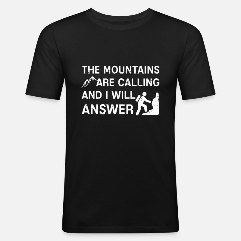Bergsteigen Bergsteigen - Männer Slim Fit T-Shirt - Schwarz