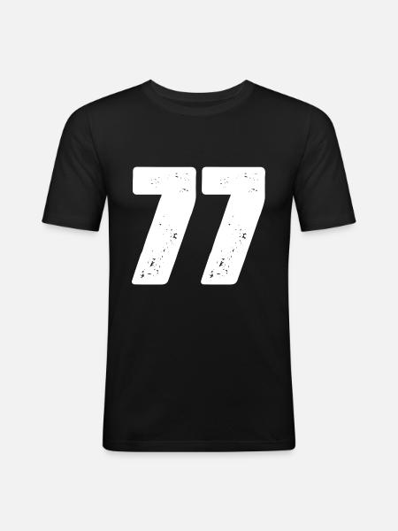 77 Number jersey - Men's Slim Fit T-Shirt - black