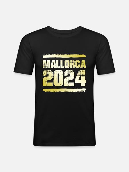 Mallorca 2024 Gold - Men's Slim Fit T-Shirt - black