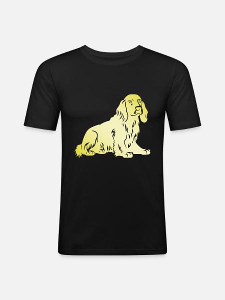 Cocker Spaniel Dog Silhouette - Men's Slim Fit T-Shirt - black