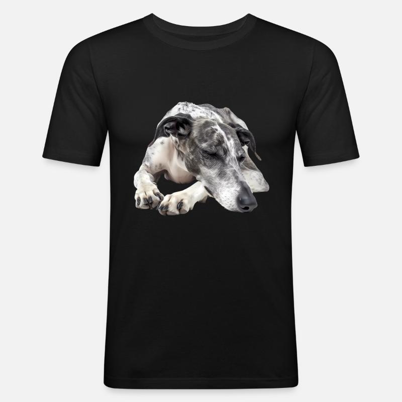 Greyhound - Männer Slim Fit T-Shirt - Schwarz