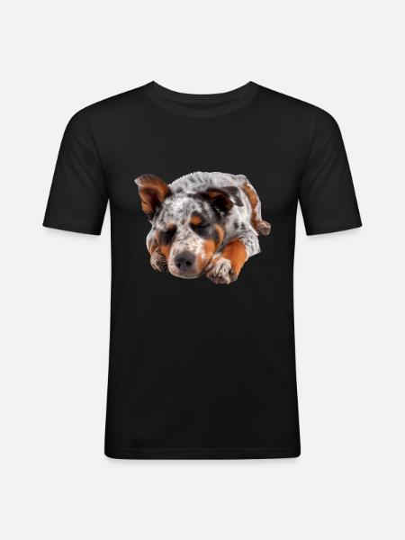 Australian Cattle Dog - Men's Slim Fit T-Shirt - black