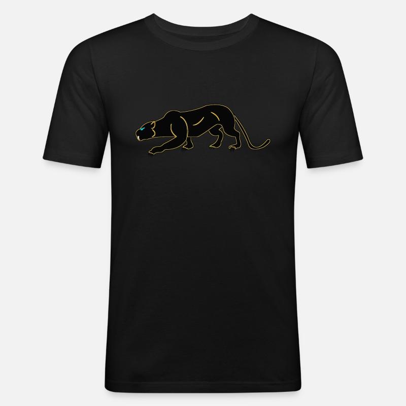schwarzer Panther - Männer Slim Fit T-Shirt - Schwarz