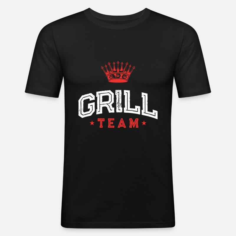 Grill Team - Männer Slim Fit T-Shirt - Schwarz
